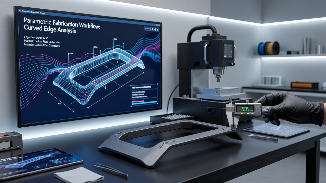 Tracing Curved Edge Dynamics in Parametric Fabrication Workflows for Custom Component Development